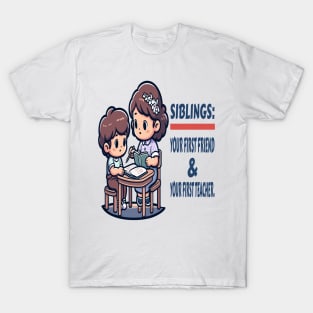 Learning Together: Sibling Study Time T-Shirt